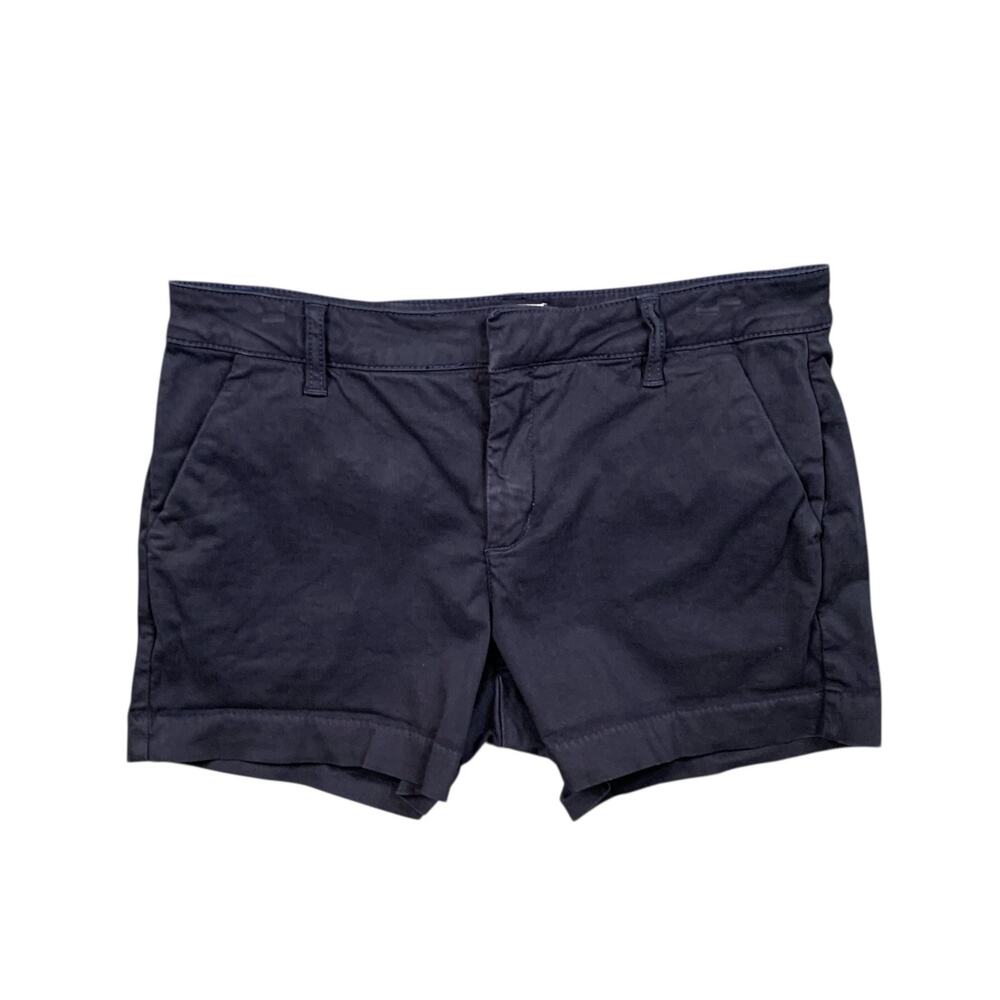 Meritage Shorts Womens 6 Navy Cotton Blend Flat Front Pockets Zip Fly Chino